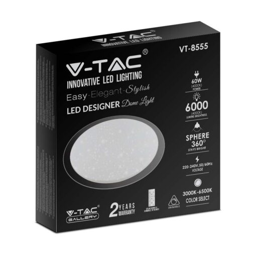 Πλαφονιέρα LED Designer 30W/60W/30W Στρογγυλή Dimmable 3 σε 1 V-TAC – 2114551