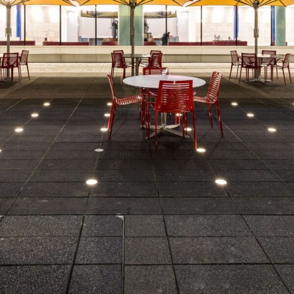 Χωνευτό φωτιστικό LED σκάλας 1W στρογγυλό μαύρο/ασημί 6400K ψυχρό λευκό IP67 V-TAC – 211464