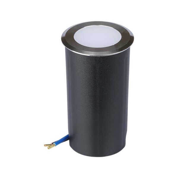 Χωνευτό φωτιστικό LED σκάλας 1W στρογγυλό μαύρο/ασημί 6400K ψυχρό λευκό IP67 V-TAC – 211464