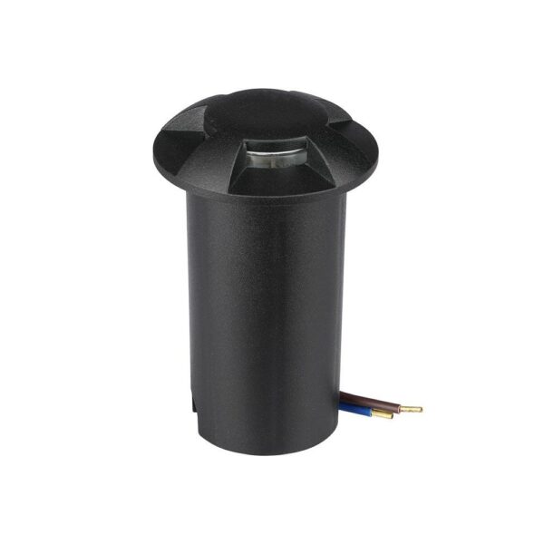 Χωνευτό φωτιστικό LED σκάλας 1W στρογγυλό μαύρο 6400K ψυχρό λευκό IP67 με τέσσερα ανοίγματα V-TAC – 211472