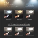 Πλαφονιέρα LED Designer 20W/40W/20W Στρογγυλή Dimmable 3 σε 1 V-TAC – 2114741