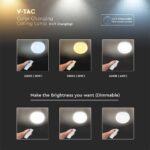 Πλαφονιέρα LED Designer 20W/40W/20W Στρογγυλή Dimmable 3 σε 1 CCT V-TAC – 2114761