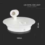 LED απλίκα 3W+6W 3000K θερμό λευκό με λευκό σώμα στρογγυλή V-TAC – 211489