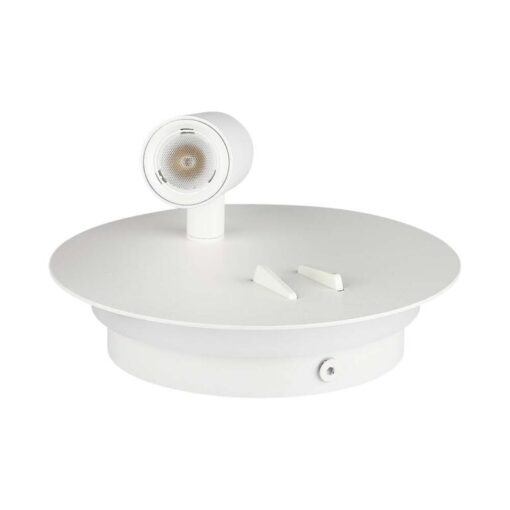 LED απλίκα 3W+6W 3000K θερμό λευκό με λευκό σώμα στρογγυλή V-TAC – 211489