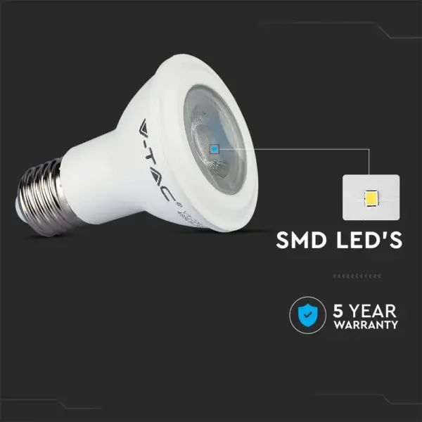 LED Λάμπα E27 PAR20 5.8W V-TAC Samsung Chip Ψυχρό   6500K – 21149