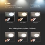 Πλαφονιέρα LED Designer 30W/60W/30W Στρογγυλή Dimmable 3 σε 1 V-TAC – 2114911
