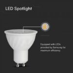 Λάμπα LED Spot GU10 Samsung chip 6W Φυσικό 4000K 38° V-TAC – 21165