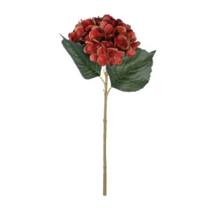 GloboStar® Artificial Garden RED HYDRANGEA BRANCH 21174 Τεχνητό Διακοσμητικό Κλαδί Ορτανσίας Κόκκινο  Y47cm