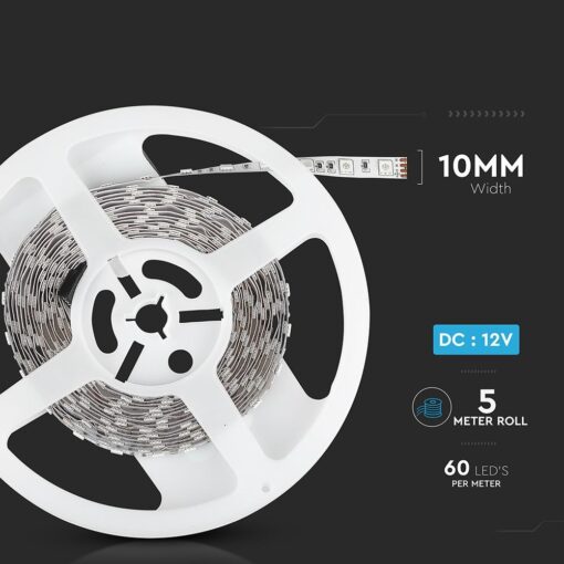 LED Ταινία 7W V-TAC Dimmable 900lm/m Πολύχρωμη RGB 5 Μέτρα – 212120