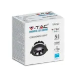 LED Φωτιστικό Χωνευτό COB 20W Μαύρο V-TAC PRO Samsung Chip 120° 1780lm Θερμό 3000K – 2120054