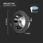 LED Φωτιστικό Χωνευτό COB 20W Μαύρο V-TAC PRO Samsung Chip 120° 1780lm Θερμό 3000K – 2120054