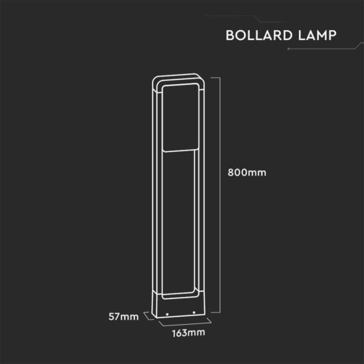 10W LED Κολωνάκι Δαπέδου Κήπου SAMSUNG Chip Λευκό 163cm IP65 4000K V-TAC – 2210117