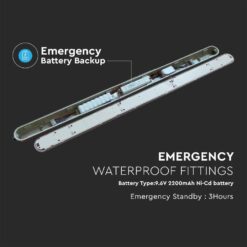 LED Φωτιστικό-Φως Ασφαλείας 48W Τύπου Φθορίου 150cm V-TAC PRO Samsung Chip 120° 5760lm Αδιάβροχο IP65 Φυσικό 4000K – 2120221