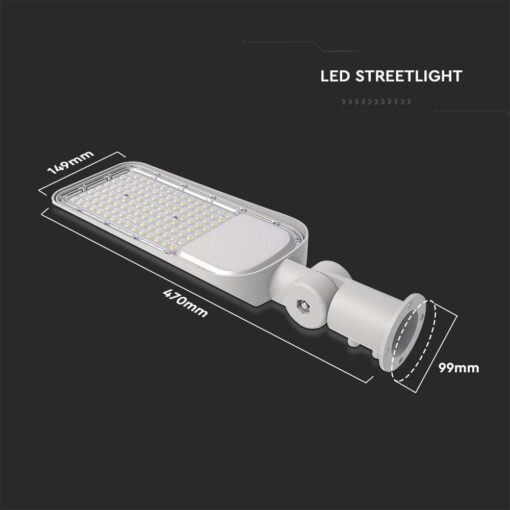 Φωτιστικό Δρόμου SAMSUNG CHIP LED 50W 4000K IP65 Γκρι Χρώματος V-TAC – 2120424VT