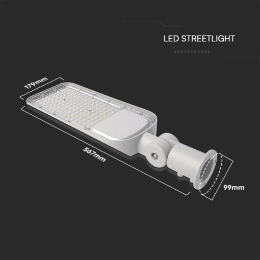 Φωτιστικό Δρόμου LED 100W SAMSUNG Γκρι με Αισθητήρα Φωτός 11480lm 4000K IP65 V-TAC – 2120434