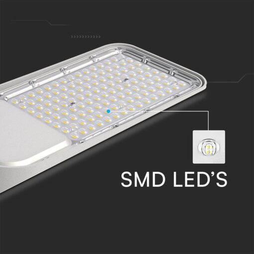 Φωτιστικό Δρόμου LED 100W SAMSUNG Γκρι με Αισθητήρα Φωτός 11480lm 4000K IP65 V-TAC – 2120434
