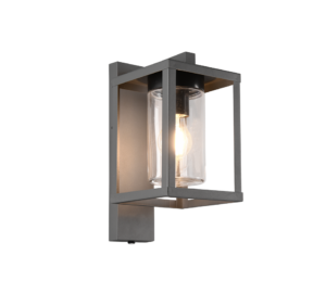 Φωτιστικό Τοίχου Trio Lighting LUNGA 1x E27 Ανθρακί Χυτό Αλουμίνιο IP44, Αισθητήρας κίνησης- 212069142