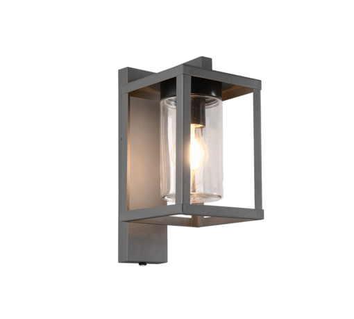 Φωτιστικό Τοίχου Trio Lighting LUNGA 1x E27 Ανθρακί Χυτό Αλουμίνιο IP44, Αισθητήρας φωτός – 212060142