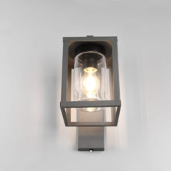 Φωτιστικό Τοίχου Trio Lighting LUNGA 1x E27 Ανθρακί Χυτό Αλουμίνιο IP44, Αισθητήρας κίνησης- 212069142