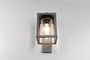 Φωτιστικό Τοίχου Trio Lighting LUNGA 1x E27 Ανθρακί Χυτό Αλουμίνιο IP44, Αισθητήρας φωτός – 212060142