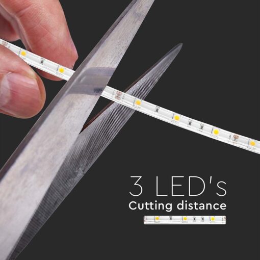 LED Ταινία 6W V-TAC Dimmable 500lm/m Αδιάβροχη IP65 Θερμό   3000K 5 Μέτρα – 212145