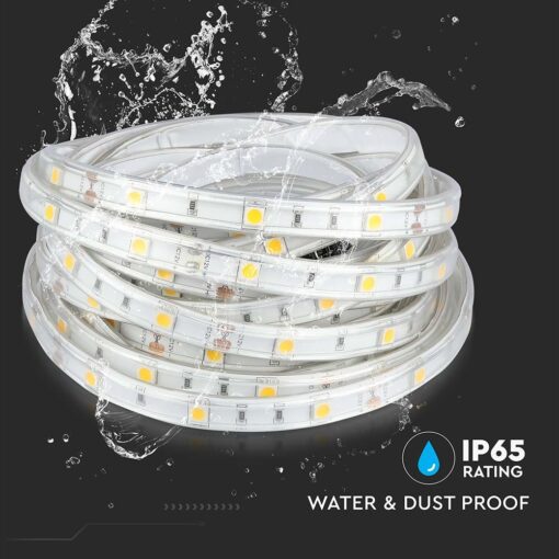 LED Ταινία 6W V-TAC Dimmable 500lm/m Αδιάβροχη IP65 Θερμό   3000K 5 Μέτρα – 212145