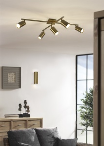 Φωτιστικό Τοίχου Trio Lighting   2xGU10 Αντικέ Ορείχαλκος Μεταλλικό    212400204