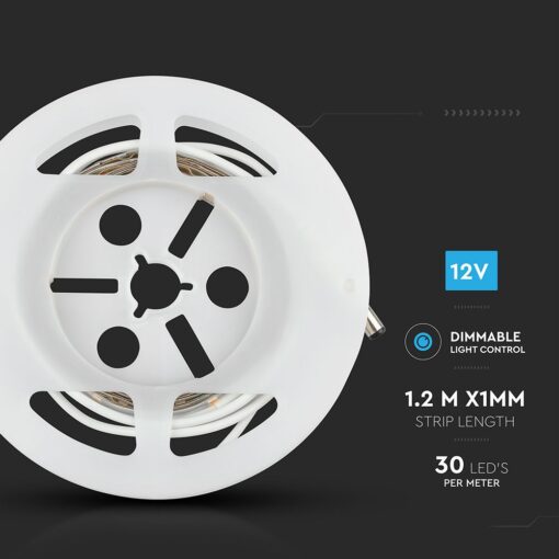 Σετ Εύκαμπτης Ταινίας LED 1.2m 3W με Αισθητήρα Κίνησης για Μονό Κρεβάτι V-TAC IP65 Φυσικό 4000K – 212549