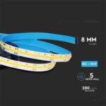 Tαινία LED COB 5m 24V 10W/m IP20 4000K Φυσικό Λευκό V-TAC – 212653