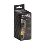 LED Λάμπα E27 ST64 3W 3D Filament V-TAC 300° 25lm Θερμό Λευκό 3000Κ – 212705