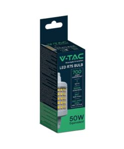 LED Λάμπα R7S 78mm 7W V-TAC 360° 700lm Θερμό Λευκό 3000Κ – 212713