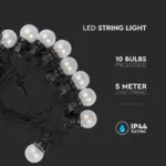 Αδιάβροχο φωτιστικό γιρλάντα 5m με 10 λάμπες Filament Θερμό λευκό 3000Κ V-TAC – 212728