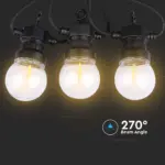 Αδιάβροχο φωτιστικό γιρλάντα 5m με 10 λάμπες Filament Θερμό λευκό 3000Κ V-TAC – 212728