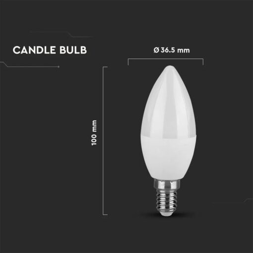 Λάμπα LED E14 Κερί SMD 5.5W 6500K 6 τμχ. V-TAC – 212738