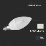 Λάμπα LED E14 Κερί SMD 5.5W 6500K 6 τμχ. V-TAC – 212738