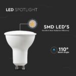 Λάμπα LED Spot GU10 SMD 4.5W 3000K 6PCS/PACK  V-TAC – 212739