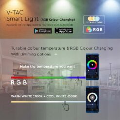 Wi-Fi Λάμπα LED 4.8W E14 Κεράκι V-TAC Smart Home 450lm 2700K-6400K+RGB – 212754