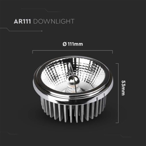 Λάμπα LED Spot  AR111 COB 20W Θερμό Λευκό 3000K 20°/40° V-TAC – 212792