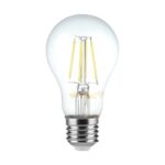 Λάμπα LED E27 A60 Filament 8W θερμό λευκό 3000K γυαλί διάφανο dimmable V-TAC – 212815