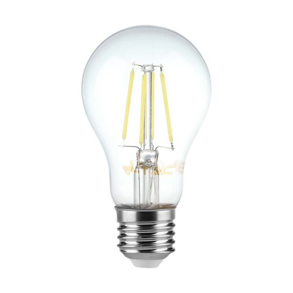 Λάμπα LED E27 A60 Filament 8W θερμό λευκό 3000K γυαλί διάφανο dimmable V-TAC – 212815