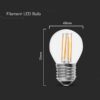 Λάμπα LED Filament E27 G45 6W 6500K V-TAC – 212844VT