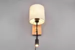 Trio Lighting 212879236 NILAM Φωτιστικό Τοίχου Ξύλο/Λευκό με Reader 3.1W 310lm 3000K + 1xE27