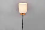 Trio Lighting 212879236 NILAM Φωτιστικό Τοίχου Ξύλο/Λευκό με Reader 3.1W 310lm 3000K + 1xE27