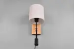 Trio Lighting 212879236 NILAM Φωτιστικό Τοίχου Ξύλο/Λευκό με Reader 3.1W 310lm 3000K + 1xE27