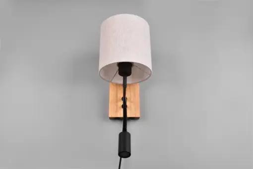 Trio Lighting 212879236 NILAM Φωτιστικό Τοίχου Ξύλο/Λευκό με Reader 3.1W 310lm 3000K + 1xE27