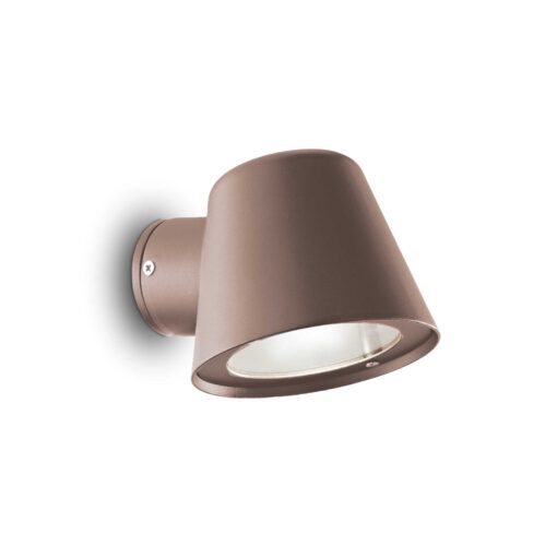 IDEAL LUX Απλίκα Τοίχου βεράντας GAS 1xGU10 IP43 Καφέ Χρώματος – 213095