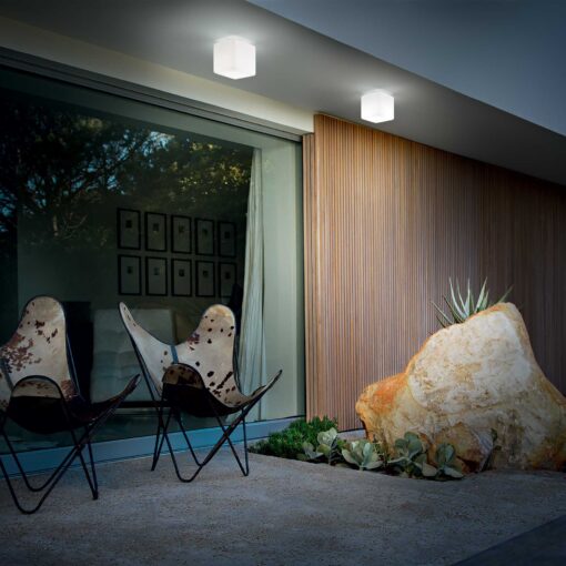 IDEAL LUX Φωτιστικό Οροφής LUNA 1xG9 IP44 Λευκού Χρώματος – 213200