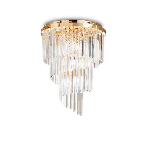 IDEAL LUX Φωτιστικό Οροφής CARLTON 12xE14 Χρυσού Χρώματος – 213507