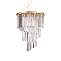 IDEAL LUX Κρεμαστό Φωτιστικό CARLTON 12xE14 Χρυσού Χρώματος – 213521