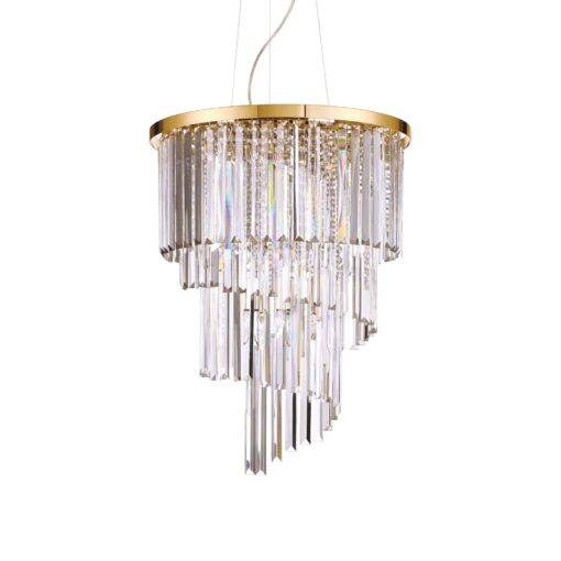 IDEAL LUX Κρεμαστό Φωτιστικό CARLTON 12xE14 Χρυσού Χρώματος – 213521